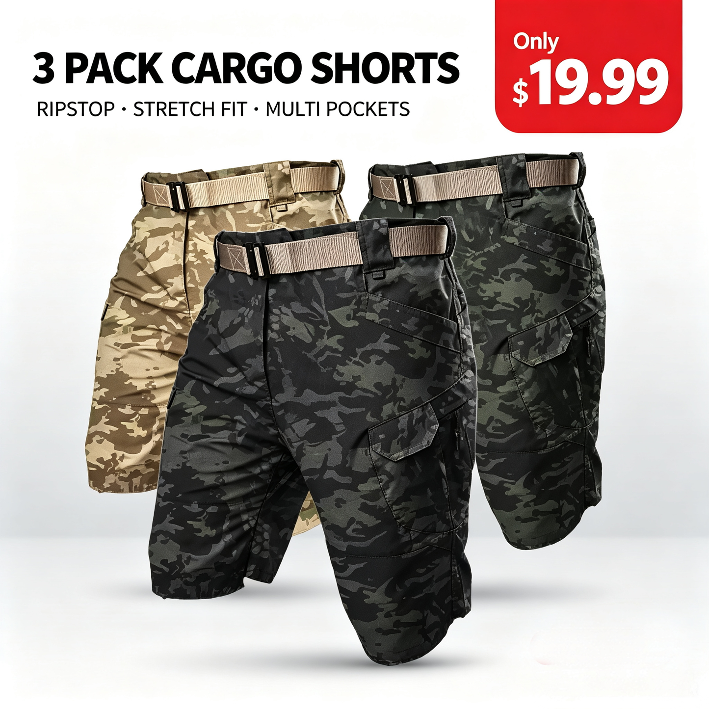 Men‘s Tactical Cargo Shorts – now with stretch, storage, and all‑day comfort