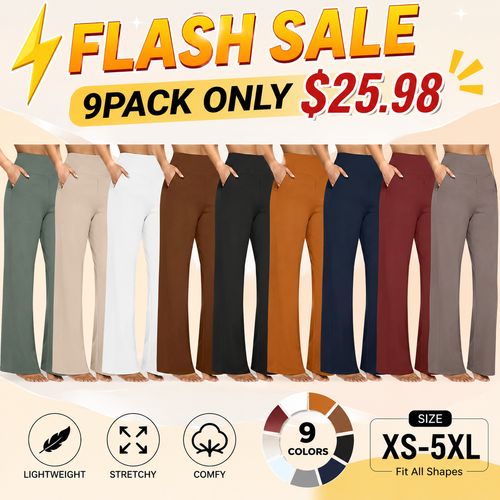💘Women’s High-Waist Wide Leg Pants – Business Casual Yoga Dress Pants with Pockets